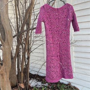 Magenta knitted dress (Benetton)